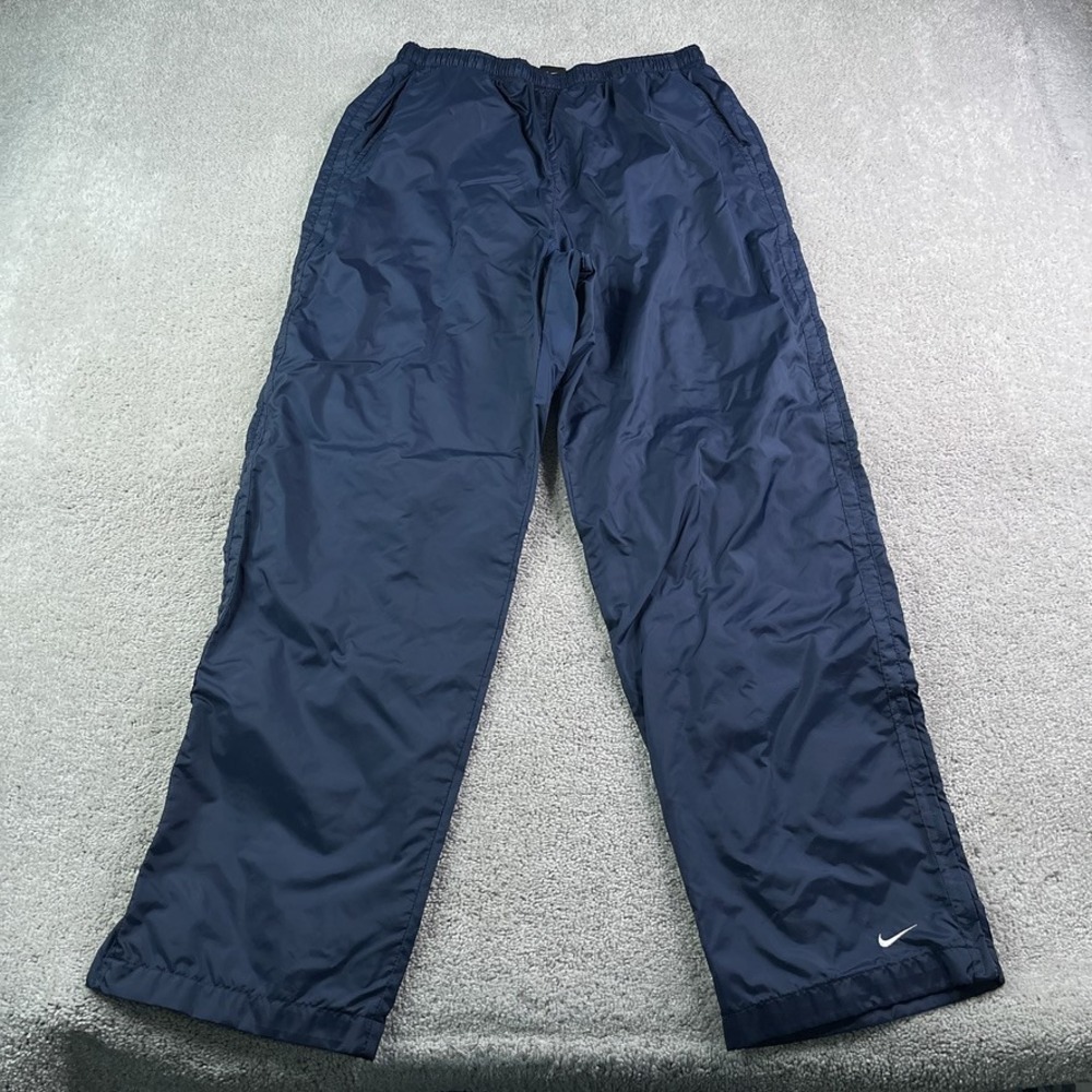 Vintage Nike Pants Men Large Blue Windbreaker Lined Track Swishy Y2K Streetwear